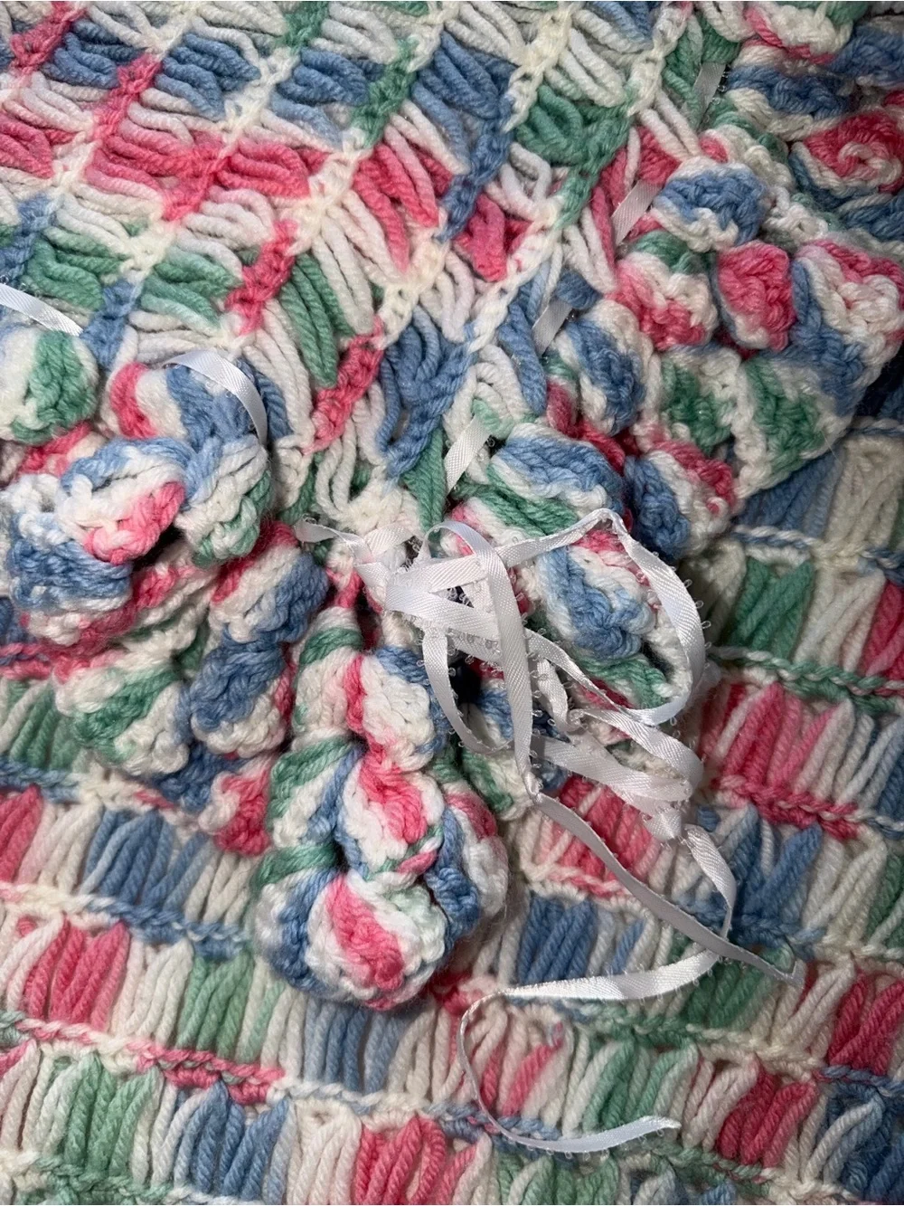 Handmade Crocheted Afghan Baby Blanket